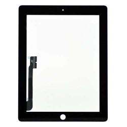 Vitre tactile iPad 3 noire avec adh&eacute;sifs 3M