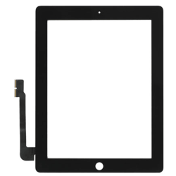 Vitre tactile iPad 4 noire avec adh&eacute;sifs 3M