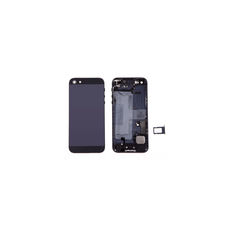 Coque Compl&egrave;te Arri&egrave;re Assembl&eacute;e Compatible iPhone 5 noir