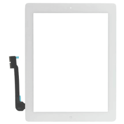 Vitre tactile iPad 4 blanche avec bouton Home &mdash; sans LCD