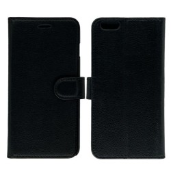 Coque Portefeuille &agrave; Rabat Noir iPhone 6 Plus