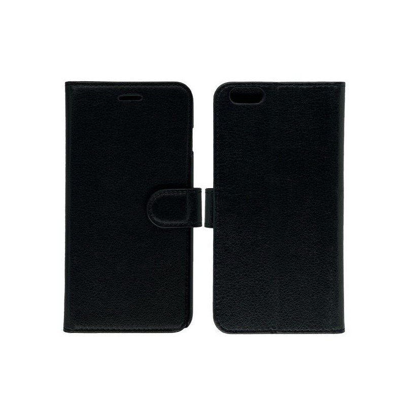 Coque Portefeuille &agrave; Rabat Noir iPhone 6 Plus
