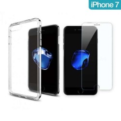 Coque de Protection TPU Transparente + Verre Tremp&eacute; iPhone 7