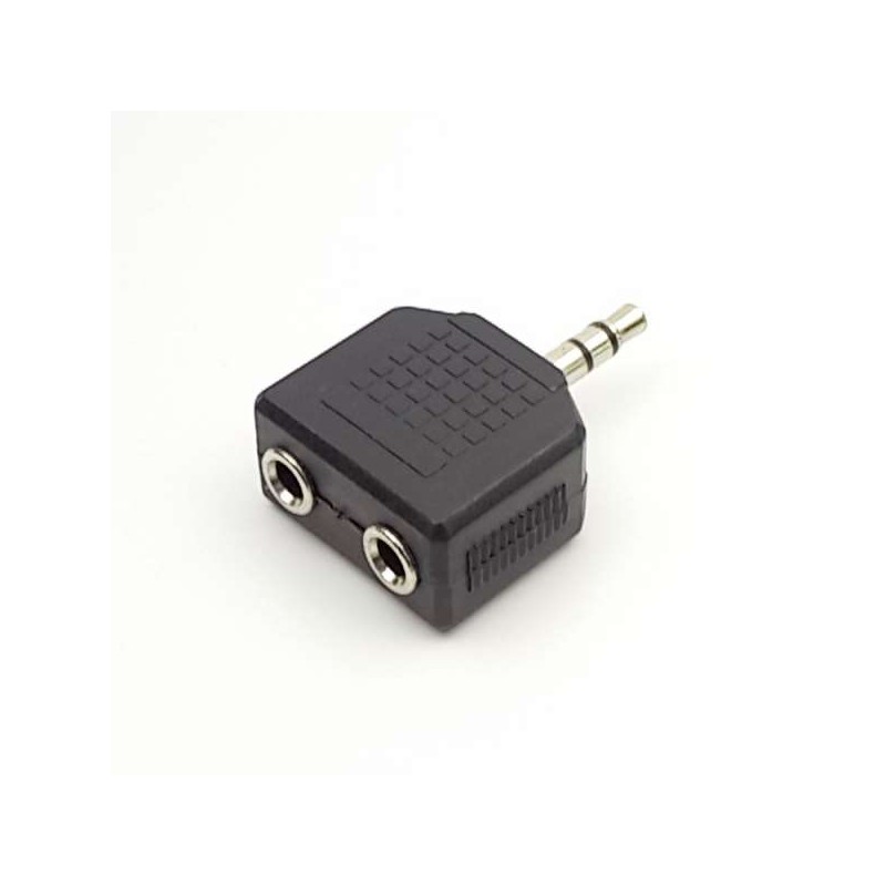 Module Adaptateur Double Port Jack 3.5mm Noir
