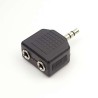 Module Adaptateur Double Port Jack 3.5mm Noir