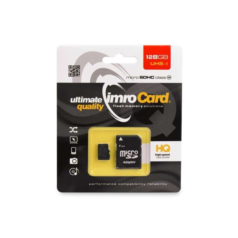 Carte M&eacute;moire Micro-SD 128Go avec Adaptateur SD