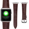 Bracelet Apple Watch 42mm Motif Cuir Crocodile Marron