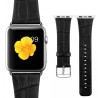 Bracelet Apple Watch 42mm Motif Cuir Crocodile Noir