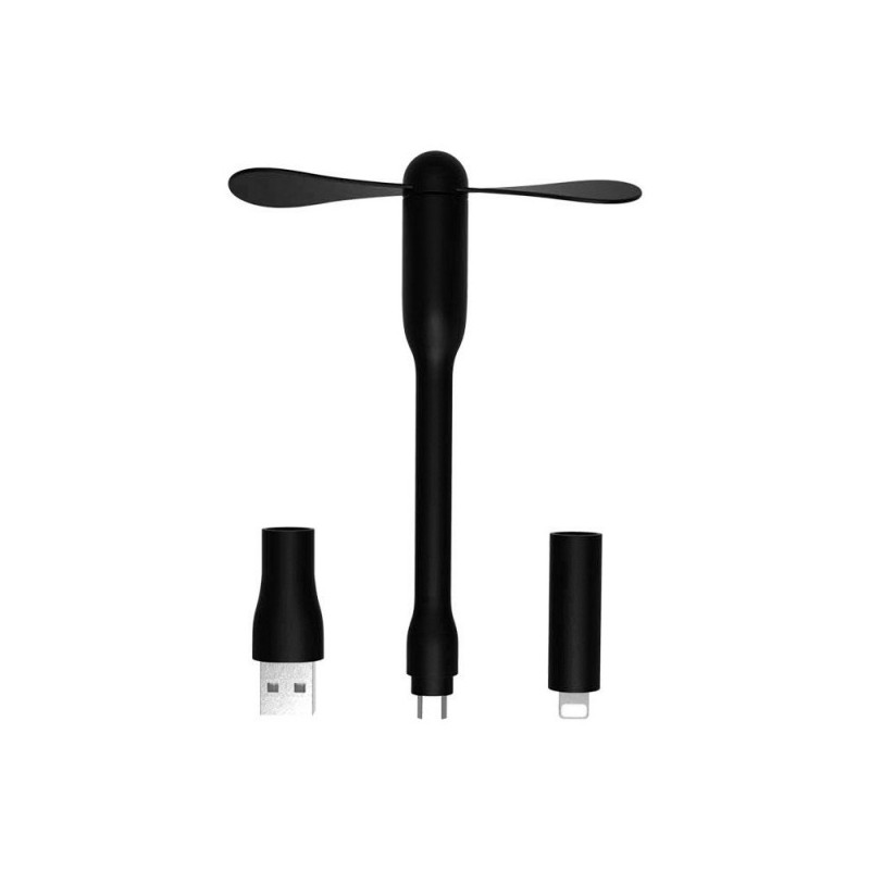 Mini - Ventilateur Lightning / Micro USB Noir