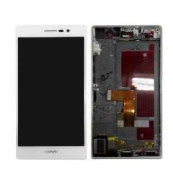 Ecran LCD / Vitre Tactile Sur Ch&acirc;ssis Huawei P7 Blanc
