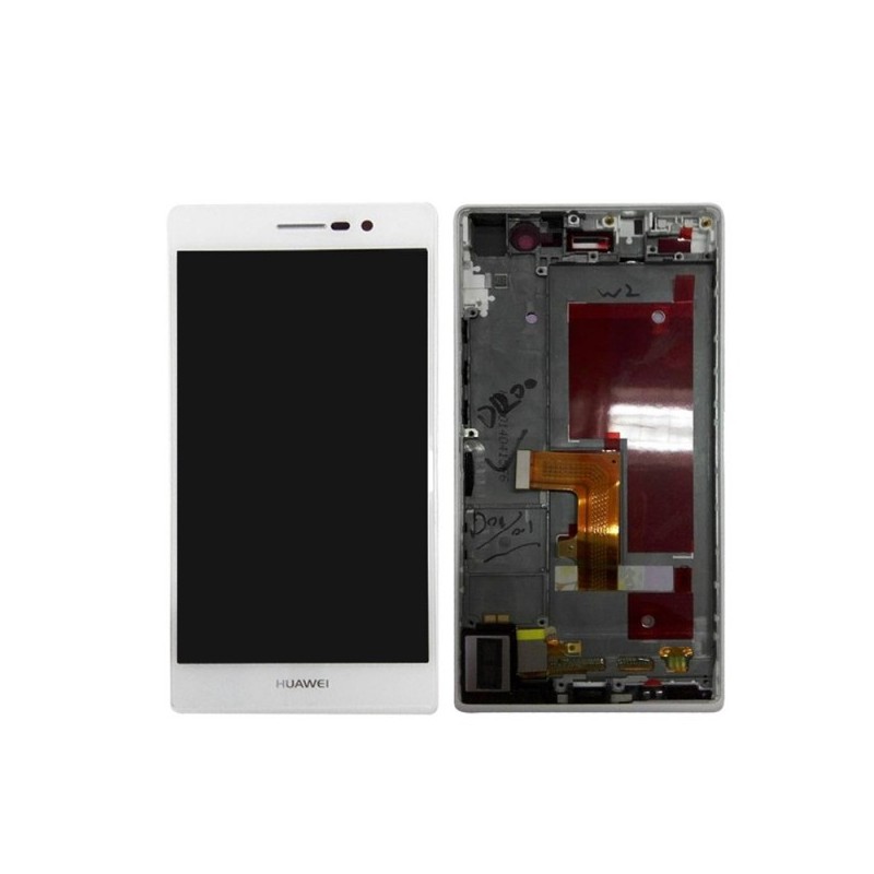 Ecran LCD / Vitre Tactile Sur Ch&acirc;ssis Huawei P7 Blanc