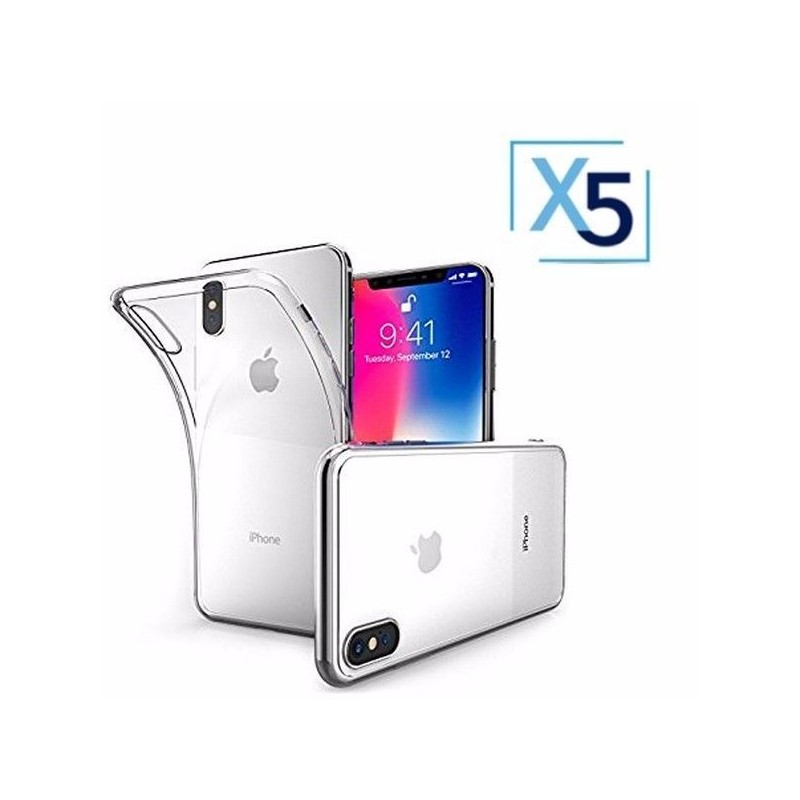 Lot x5 Coque de Protection Transparente iPhone X / XS