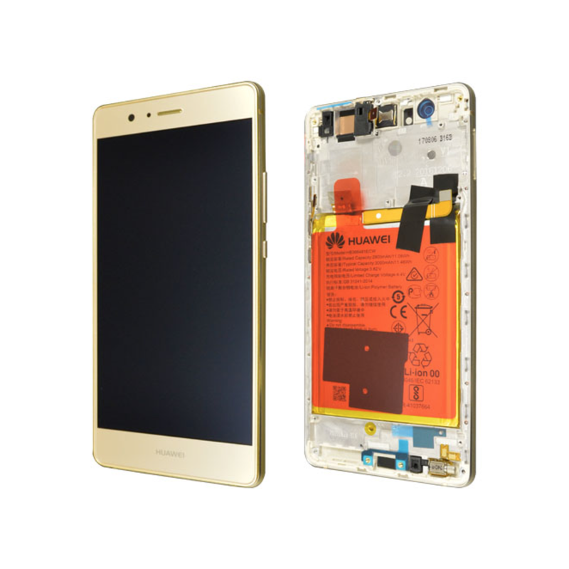 Ecran LCD Original + Ch&acirc;ssis + Batterie Huawei P9 Lite Or
