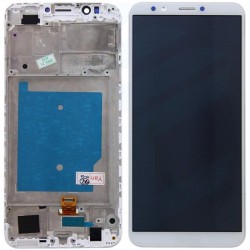 Ecran LCD / Vitre Tactile sur Ch&acirc;ssis Huawei Y9 2018 Blanc