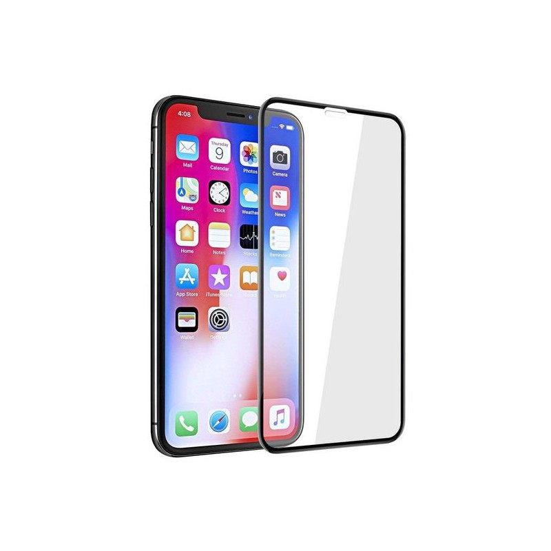 Film Verre tremp&eacute; 5D 9D Bordure Noire iPhone X / XS / 11 Pro