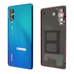 Vitre Arri&egrave;re Compatible Huawei P30 Aurora Bleu