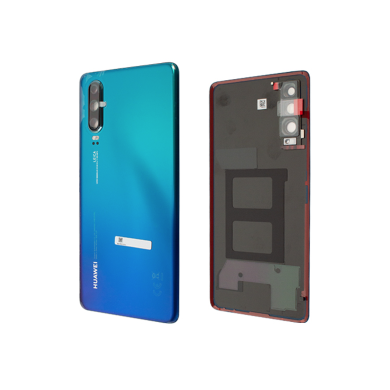 Vitre Arri&egrave;re Compatible Huawei P30 Aurora Bleu