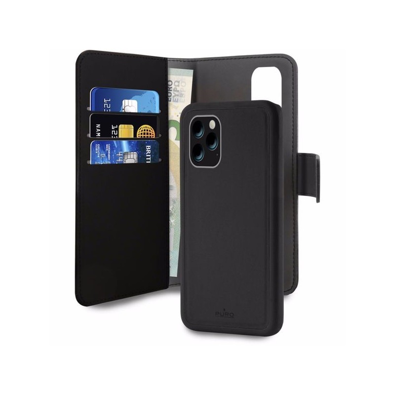 Coque Portefeuille Rabat / Magn&eacute;tique Cuir Noir iPhone 11 Pro Max