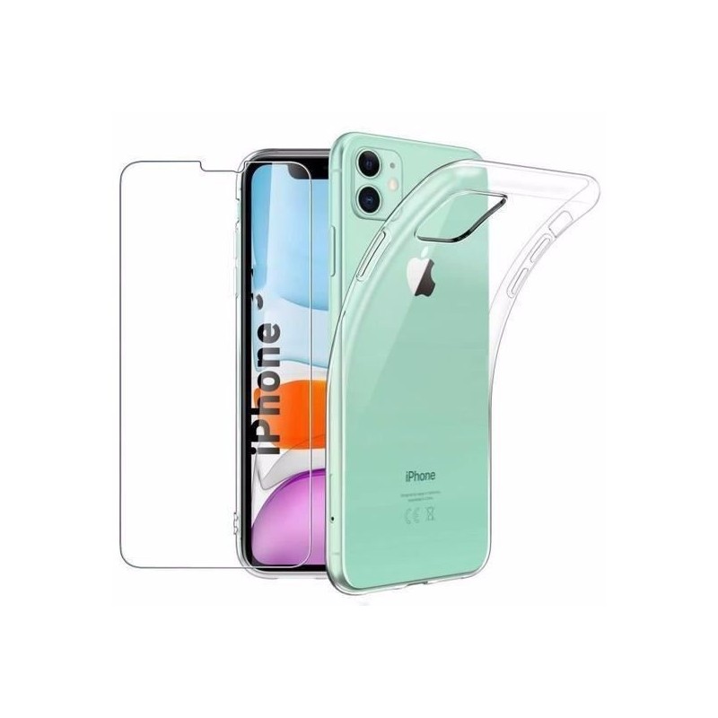 Coque TPU + Film Anti - Choc Verre Tremp&eacute; iPhone 11