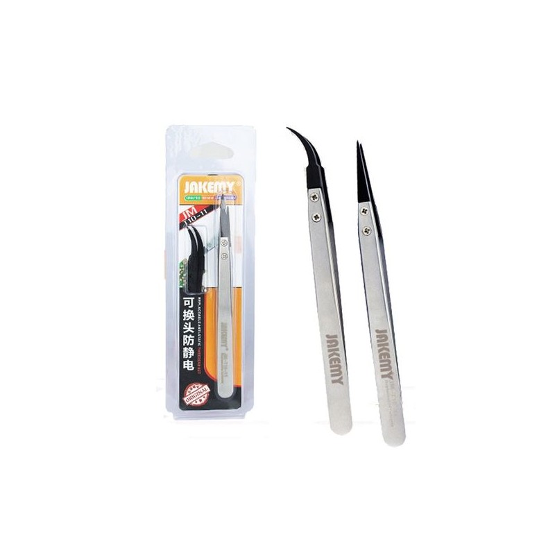 Pince &agrave; Epiler Brucelles Tweezer Inoxydable JAKEMY JM-T10-11