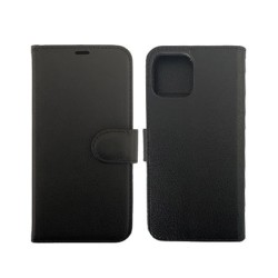 Coque Portefeuille Simili Cuir Noir iPhone 12 Mini