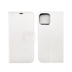 Coque Portefeuille Simili Cuir Blanc iPhone 12