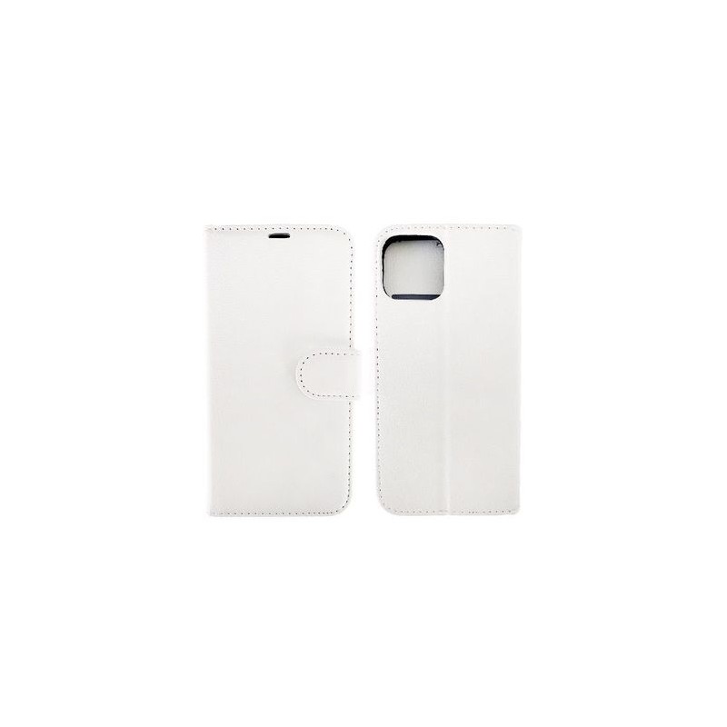 Coque Portefeuille Simili Cuir Blanc iPhone 12