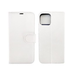 Coque Portefeuille Simili Cuir Blanc iPhone 12 Pro
