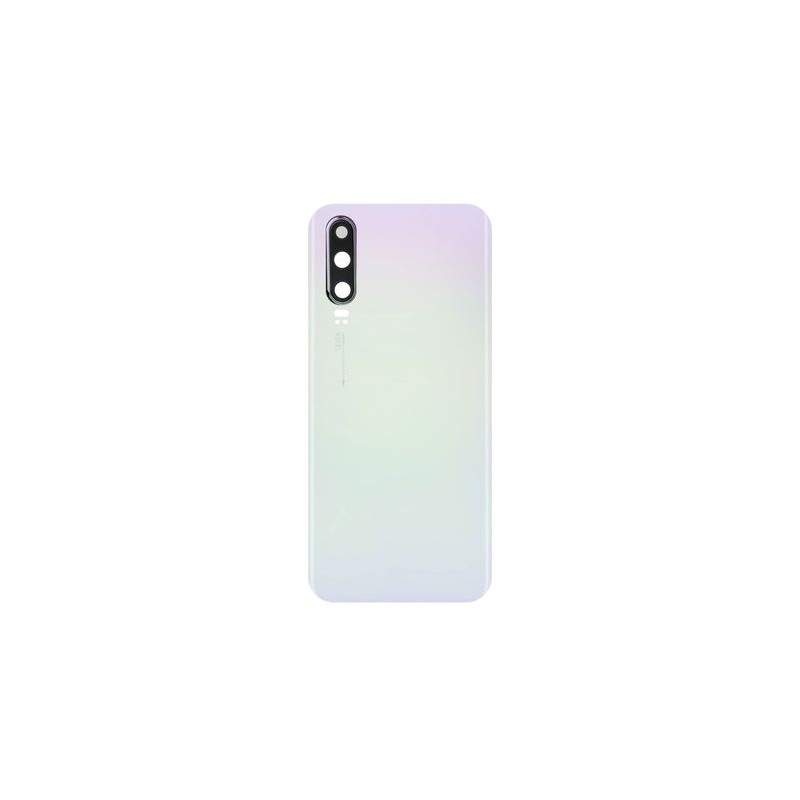 Vitre Arri&egrave;re Compatible Huawei P30 Aurora Blanc