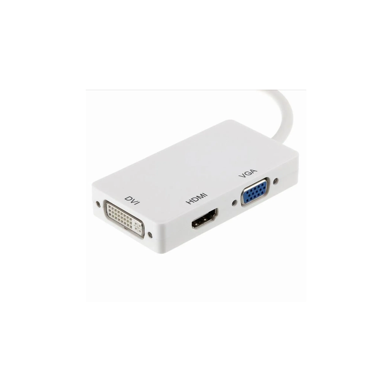 Adaptateur / Hub 3 en 1 Vid&eacute;o Thunderbolt avec Ports VGA / HDMI / DVI