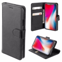 Coque Portefeuille Rabat / Magn&eacute;tique Cuir Noir iPhone 15