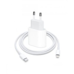 Chargeur C&acirc;ble USB-C Lightning Blanc + Prise Secteur USB-C 20W