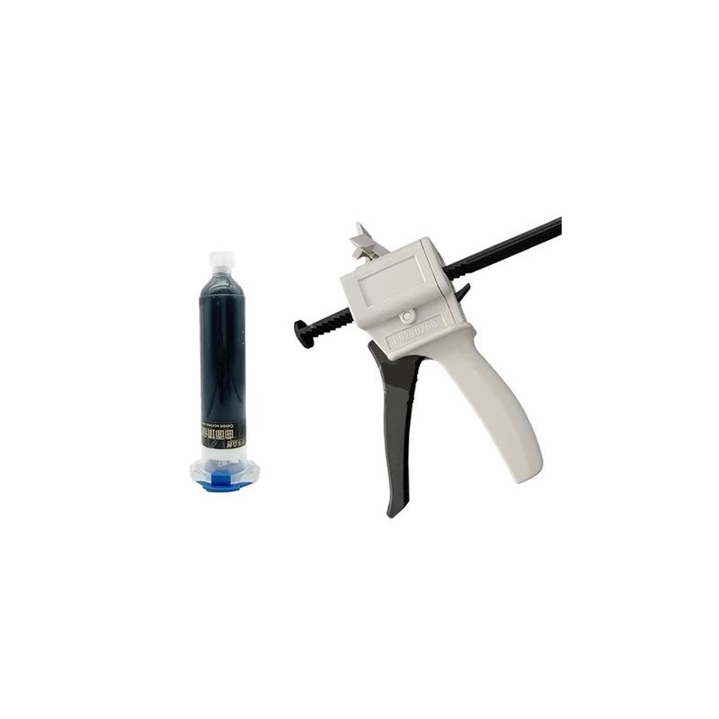 Pistolet + Seringue / Colle Kraft Noir 100ml