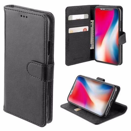 Coque Portefeuille Rabat / Magnétique Cuir Noir iPhone 15